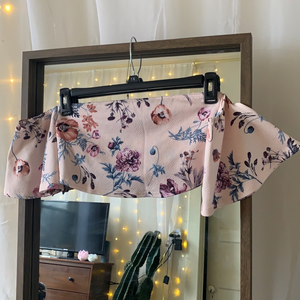 floral crop top & flowy pants set